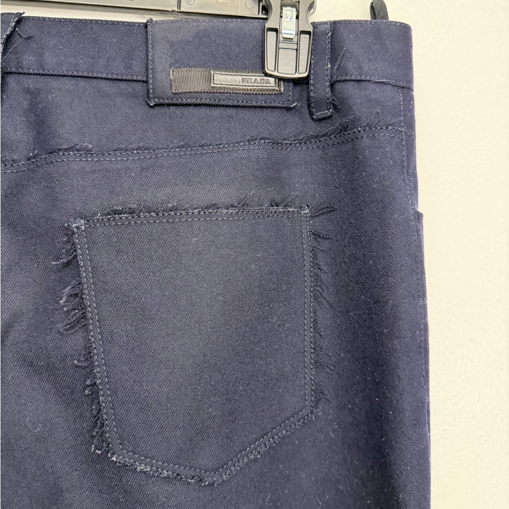 Prada Dark Blue Wool Blend Pants